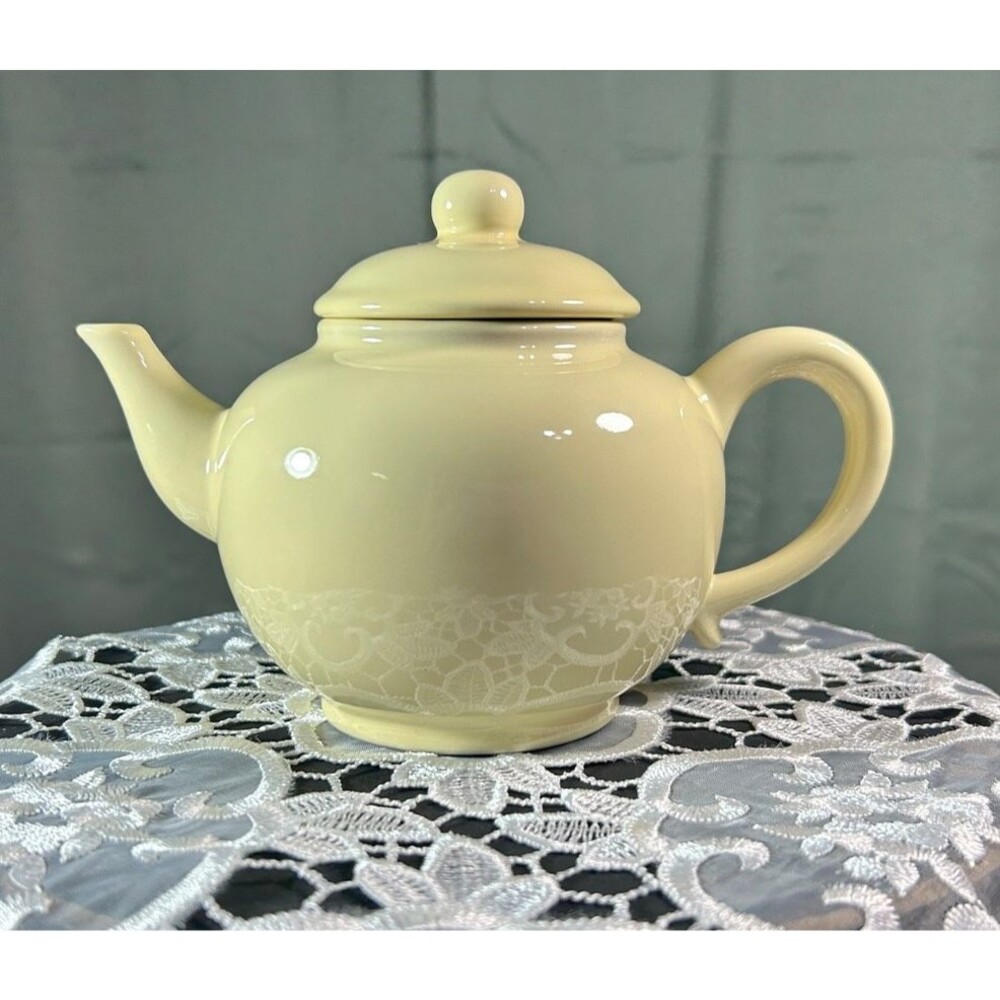 Yellow Ceramic Tea Pot 5" Tall